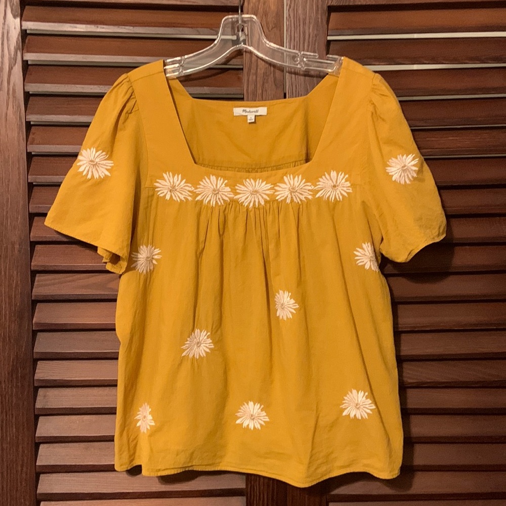 Madewell Embroidered Blouse, size L
